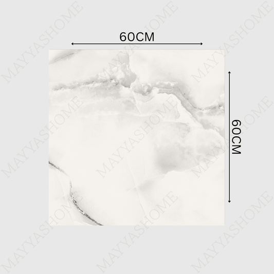 ORLANDO PEARL 60x60cm Glossy Porcelain Tile – 09MM Pearl Grey Marble Look 1800