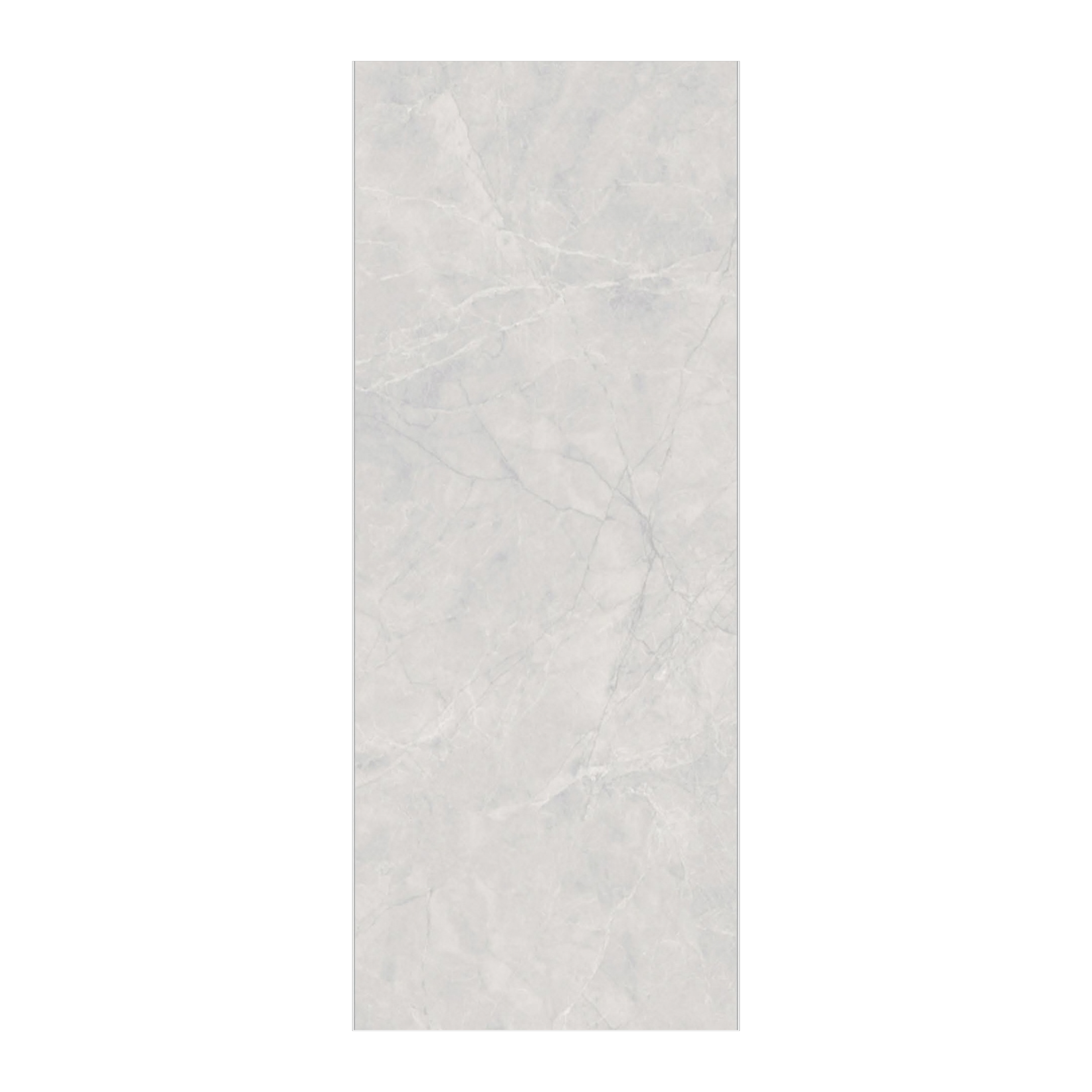 Omani Grey glossy large-format porcelain tile with subtle marble veining in 80x320cm size