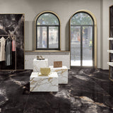 Onyx Galaxy Royal Polish Colorbody porcelain slab 120x280cm, 9mm thick, with a dramatic onyx look for striking floors, walls and contemporary interiors.