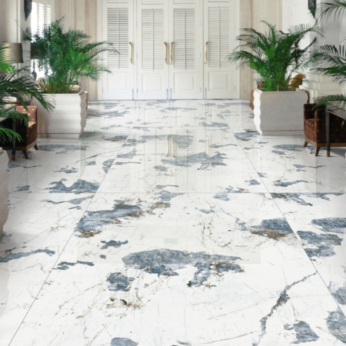 Patagonia Naturale polished porcelain slab in 120x280cm with 6mm thickness, offering a luxury natural stone look for premium floors, walls and interiors.