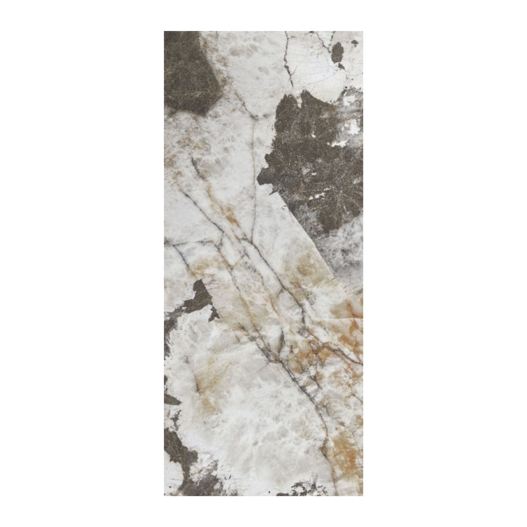Patagonia Stone bookmatch porcelain slab in 120x280cm with 6mm thickness, featuring polished A & B patterns for luxury stone-look walls, floors and interiors.