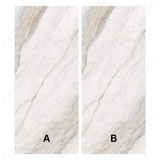 Placia Bianco book-match glossy porcelain tile 120x280cm. Elegant white with grey veining, 09mm thick, perfect for luxury walls and interiors