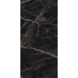 Portoro Argento 80x160cm high glossy porcelain tile, 09mm thick with black marble look and silver veining. Luxurious and durable for stylish interiors.