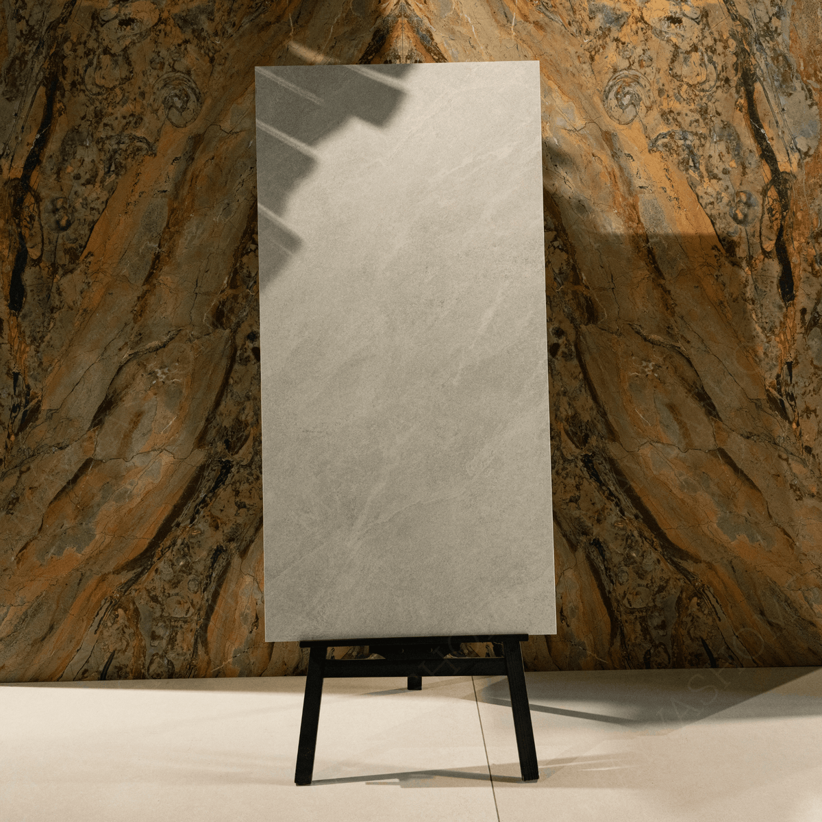Quarry Steel porcelain tile 60x120cm 9mm thickness, steel grey stone look design, durable porcelain tile for modern floors and walls.