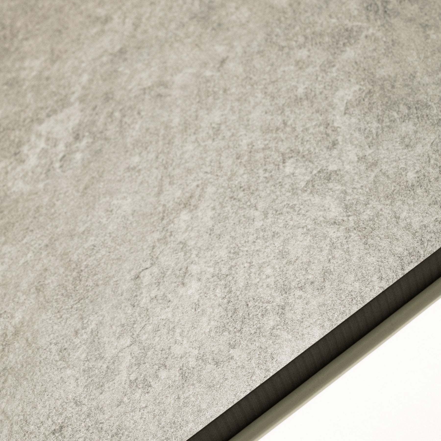 Quartz Light Grey matt porcelain tile 60x120cm x 2mm with modern stone texture. Stylish large format tile perfect for floors and walls in contemporary interiors.