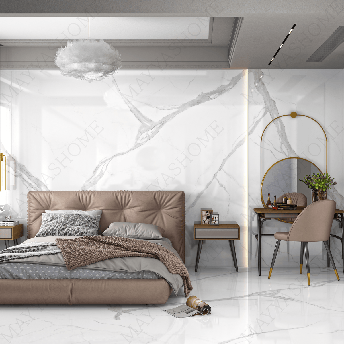 

REGATO WHITE 120x278cm marble look tile with soft veining and a radiant glossy finish. A refined large format tile for modern interiors.