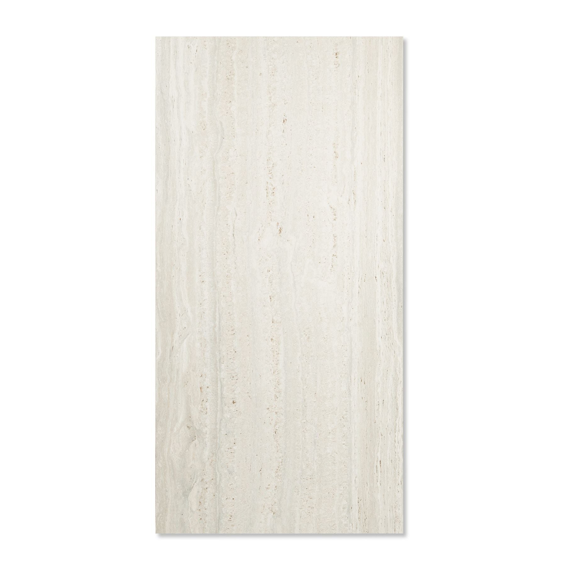 Roma Travertine matt porcelain tile 60x120cm x 2mm with natural stone texture. Durable large format tile perfect for modern floors and stylish interior walls.