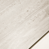 Roma Travertino Bianco porcelain tile 60x120cm 9mm thickness, white travertine marble look design, durable porcelain tile for elegant floors and walls.