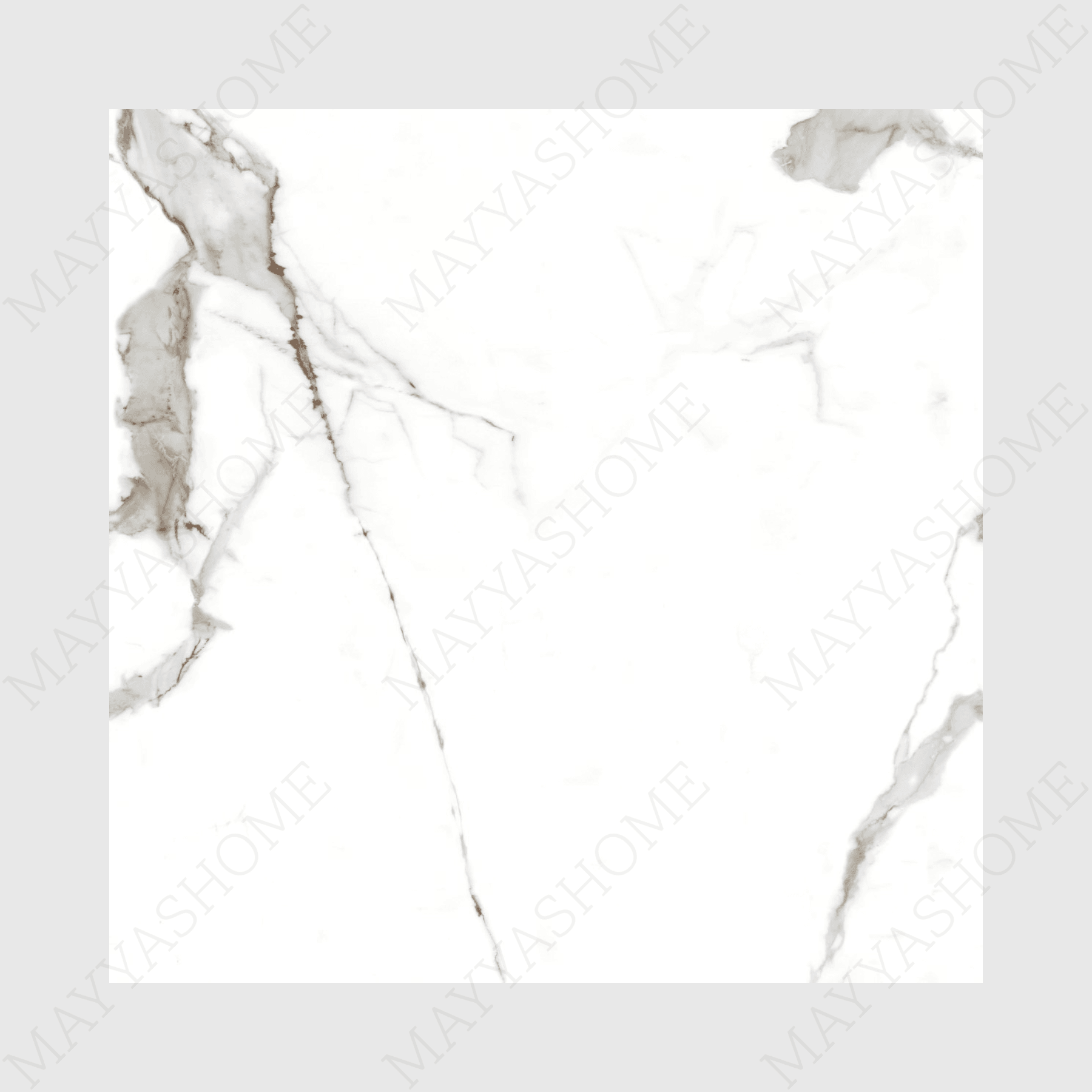 STATUARIO LITHIC 60x60cm Glossy Porcelain Tile – 09MM Bold White Marble Look