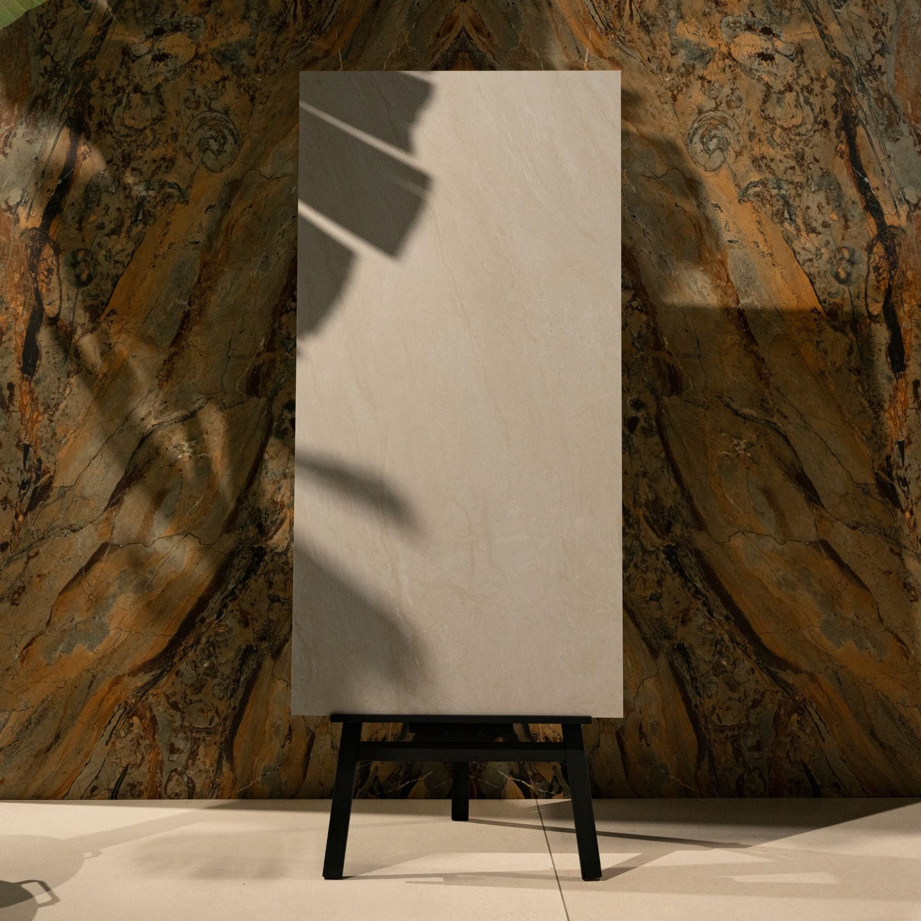 Sense Beige porcelain tile in 60x120cm size featuring soft stone texture, warm beige tones and durable 9mm thickness for walls and floors.