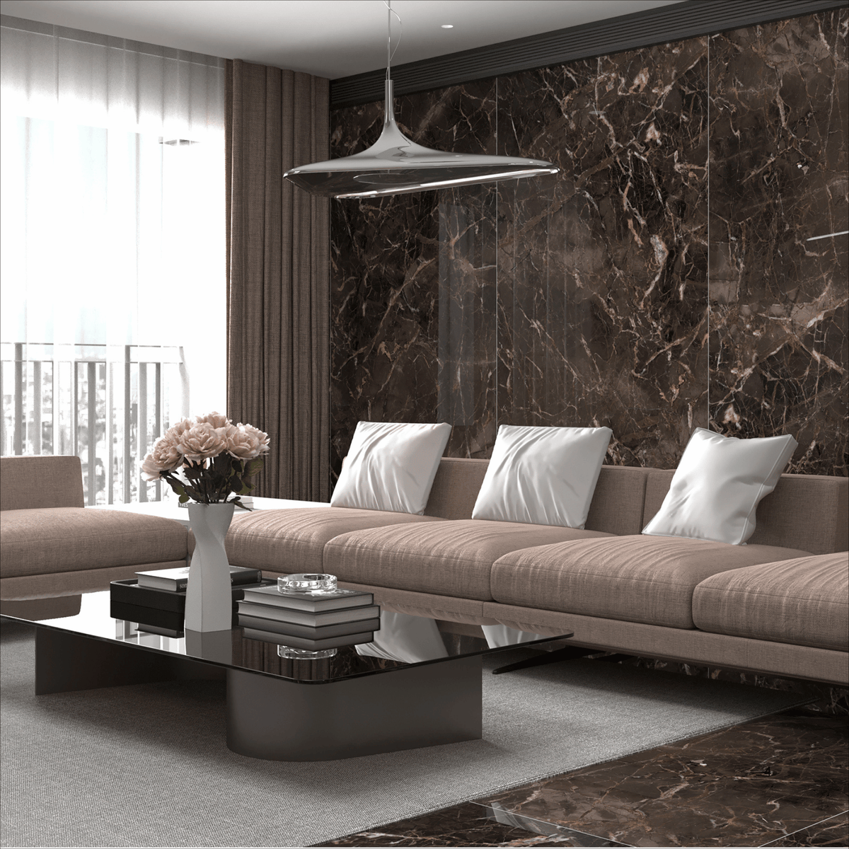 Empress Choco 120x240cm 09mm – High Glossy Tile