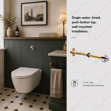 Single-water timed push-button tap with wall-mounted installation and G1/2 male connection. Ideal for commercial, healthcare and public washrooms in UAE.
