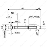 Single-water timed push-button tap with wall-mounted installation and G1/2 male connection. Ideal for commercial, healthcare and public washrooms in UAE.