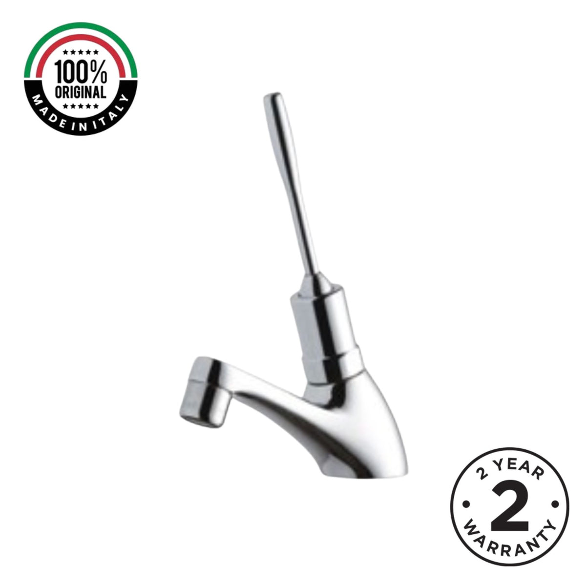 Single water timed sink tap with 8–12 second lever control operation and above-counter installation. Ideal for UAE commercial, healthcare and public washrooms.