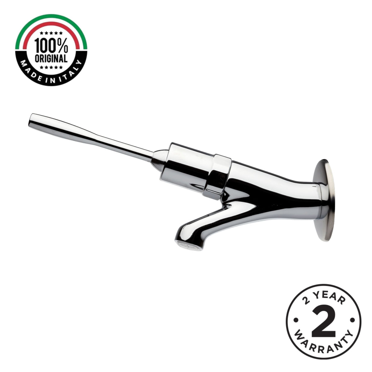 Single water timed sink tap with 8–12 second lever control, wall-mounted installation and flow limiter options. Ideal for UAE commercial washrooms.