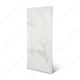 Smoke Statuario glossy marble porcelain tile 60x120cm with 9mm thickness features white base, smoky grey veining and polished finish.