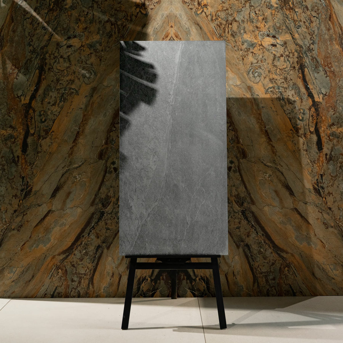 Station Black matt porcelain tile 60x120x2 featuring a bold modern surface. Durable large format tile ideal for stylish floors and walls in contemporary interiors.