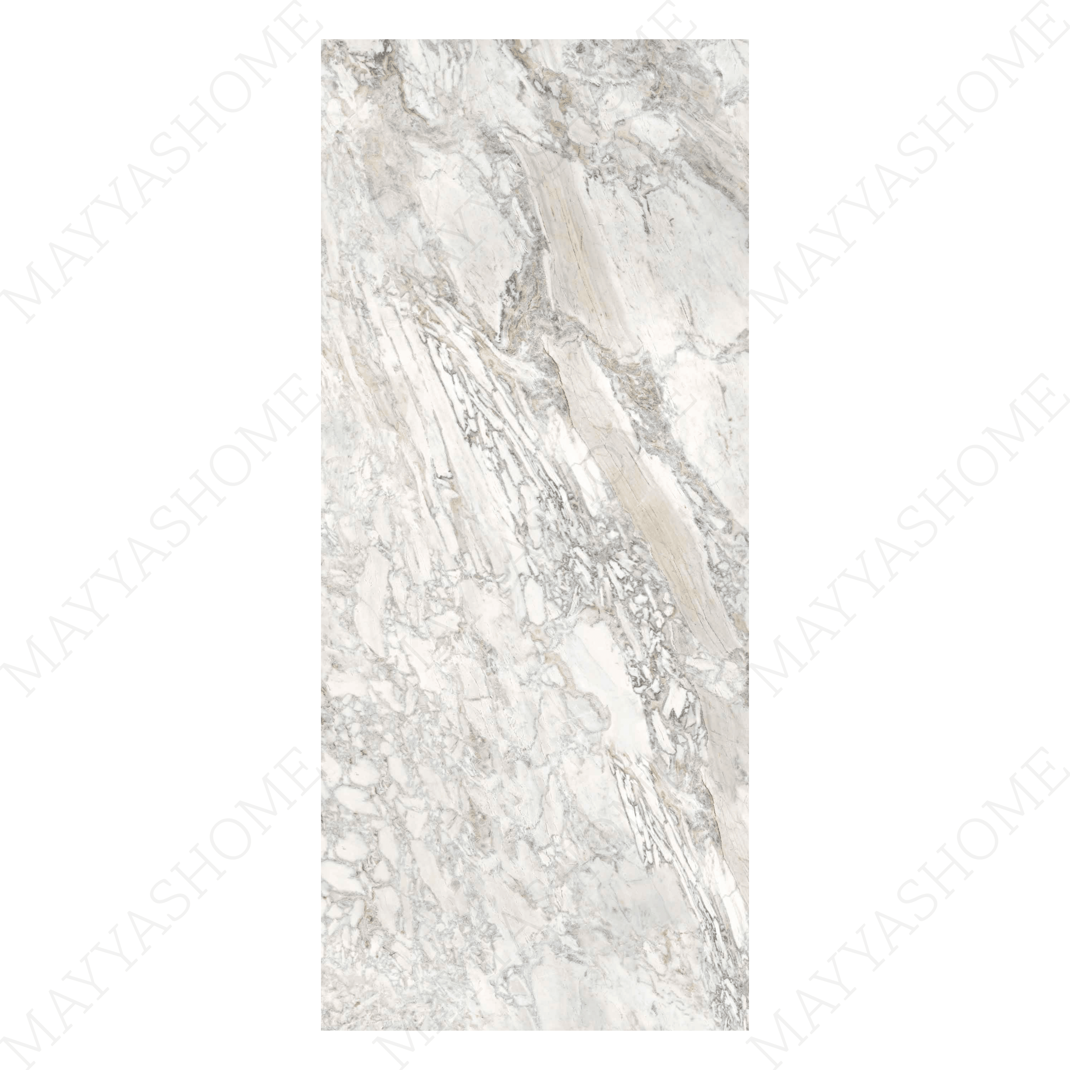 Statuario Elight 120x280cm carving matt porcelain tile with white marble look and grey veining. Perfect for luxury walls and floors.