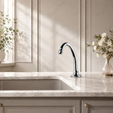 Swivel sink spout for above-counter installation with G1/2 male connection and flow limiter options. Ideal for kitchens, hospitals and commercial facilities in UAE.