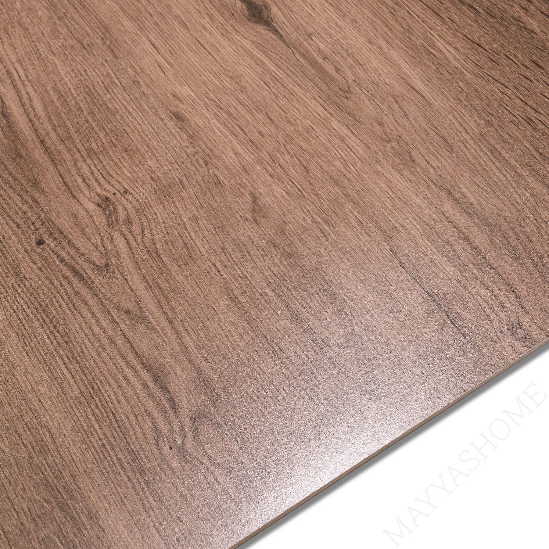 Teak Wood Brown porcelain tile 60×120cm features a realistic wood grain design, warm brown tones, durable porcelain body for floors and walls.