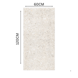 Terrazo Crema 60x120cm porcelain tile, 20mm thick with R11 slip-resistant rough matt finish. Classic terrazzo look, perfect for outdoor spaces.