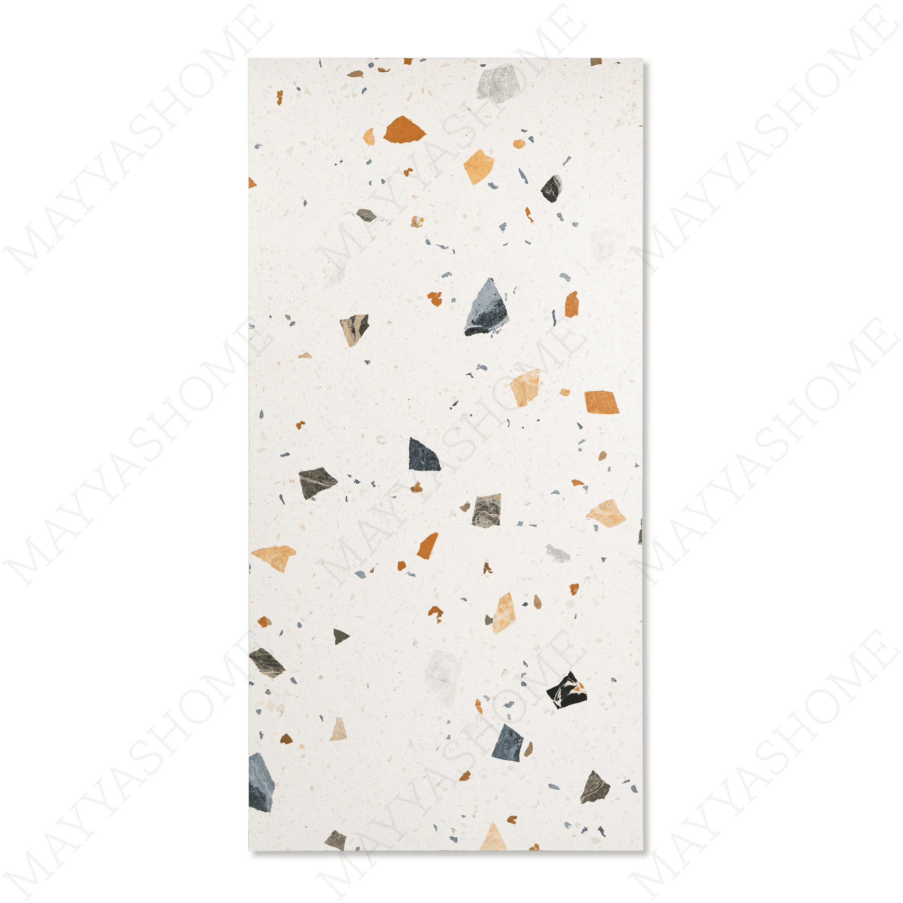 Terrazzo Pastel porcelain tile 60x120cm with 9mm thickness, terrazzo look finish, durable porcelain, ideal for floors and walls.