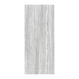 Traventino Ash polished porcelain slab in 120x280cm with 6mm thickness, offering a refined travertine look for premium floors, walls and luxury interiors.