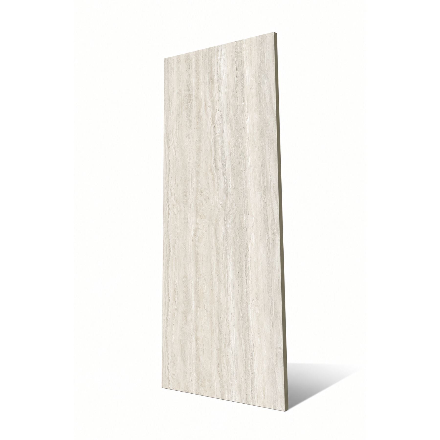 Traventino Sand matt porcelain slab in 120x280cm with 6mm thickness, offering a warm travertine look for premium floors, walls and contemporary interiors.