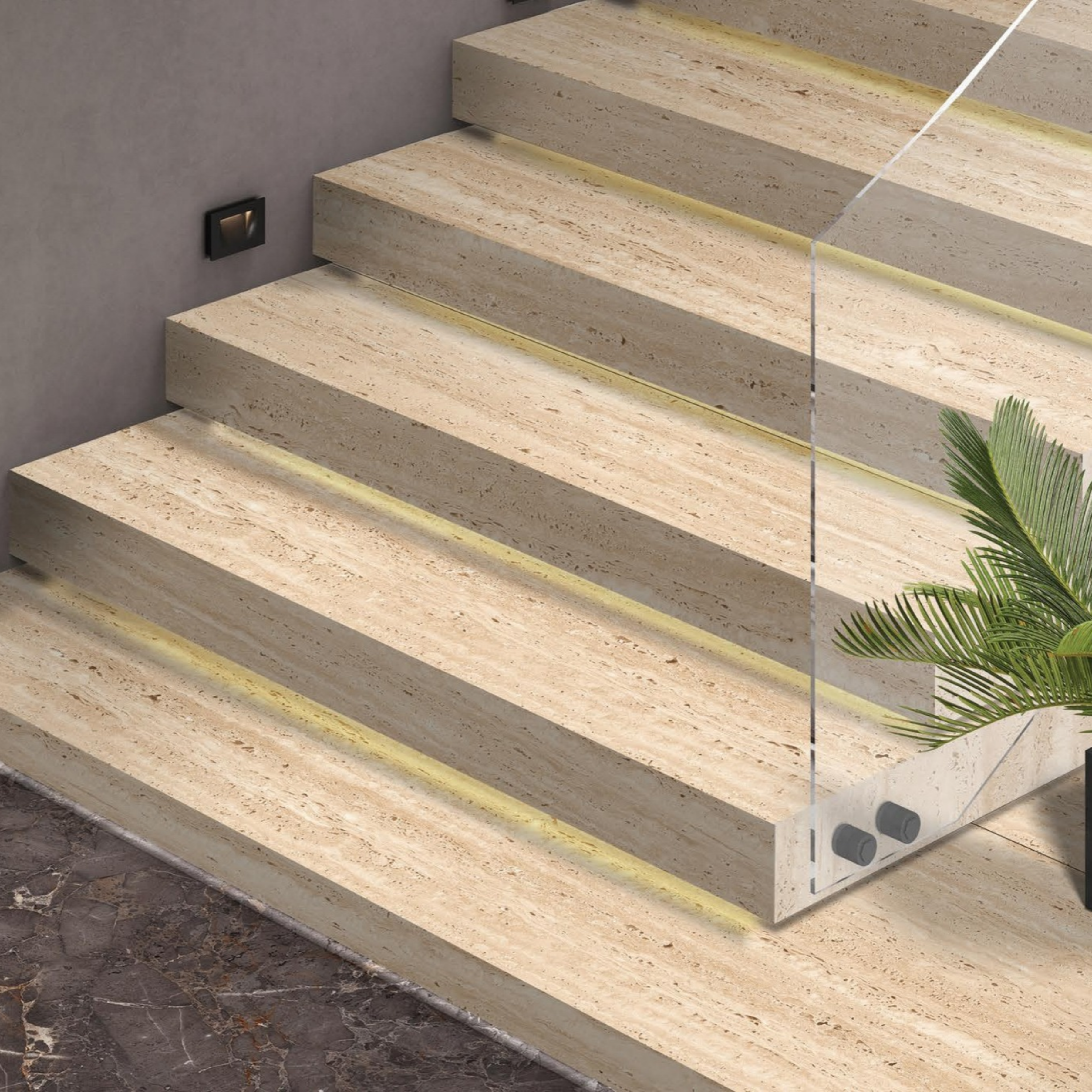 Travertine Beige white body porcelain tile with elegant travertine design