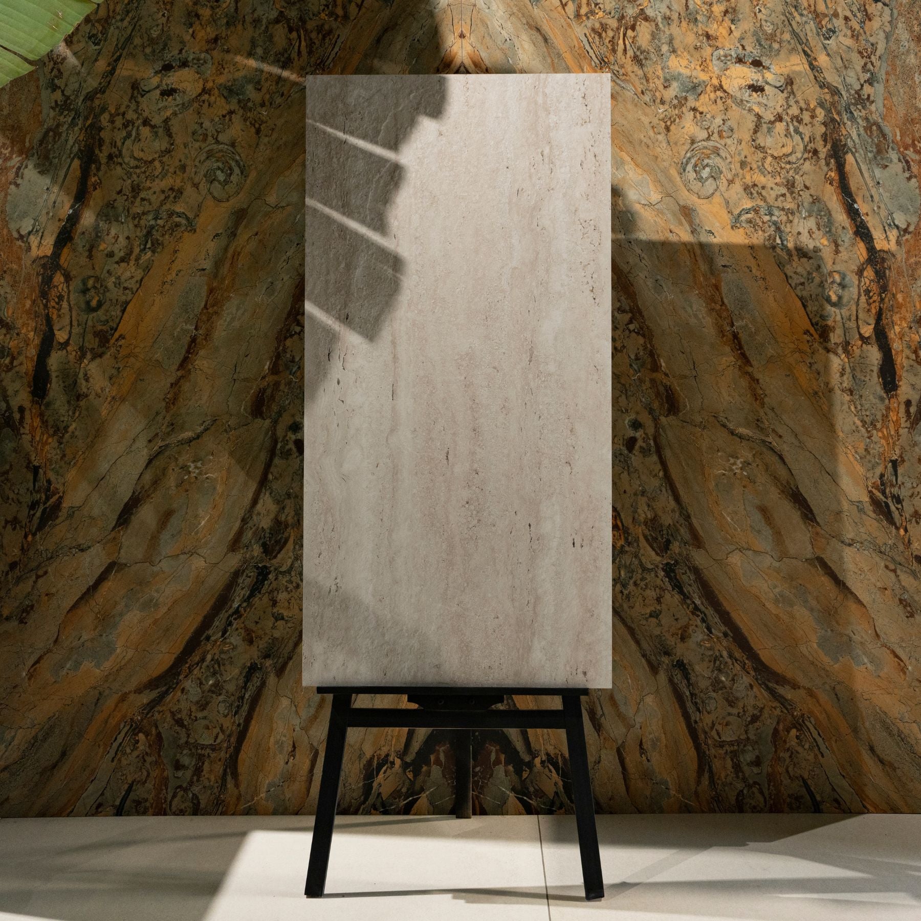 Travertine Beige matt porcelain tile 60x120cm x2mm with warm natural look, durable large format surface ideal for modern floors, walls and premium interiors.