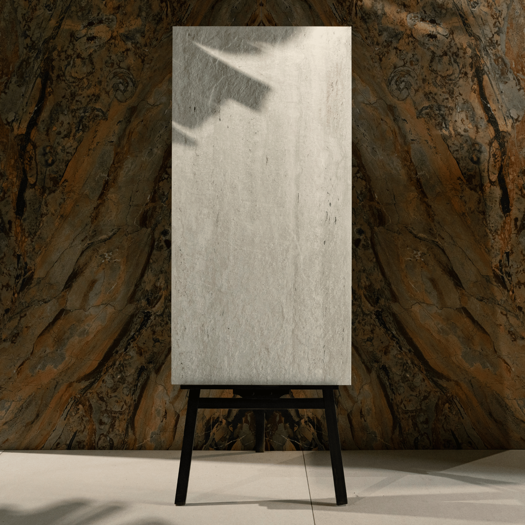 Travertino Gris porcelain tile 60x120cm 20mm thickness, grey travertine look design, durable porcelain tile for indoor and outdoor floors.