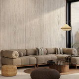 Travertino Vigo Shape Colorbody porcelain slab 120x280cm, 9mm thick, featuring a refined travertine look for elegant floors, walls and modern interiors.