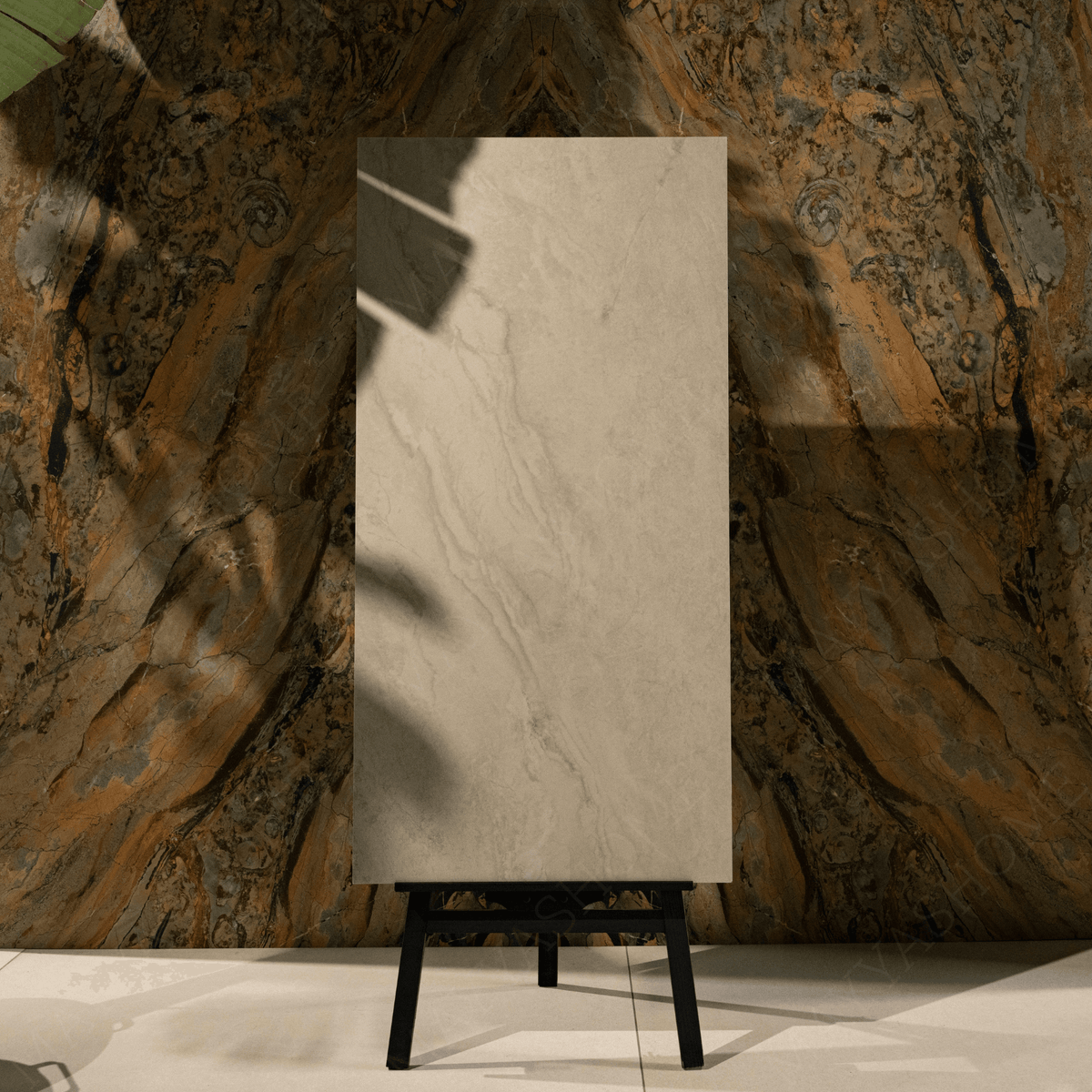 Cinat Beige Luxury Marble Look Porcelain Tile 60x120cm – 9mm Thickness