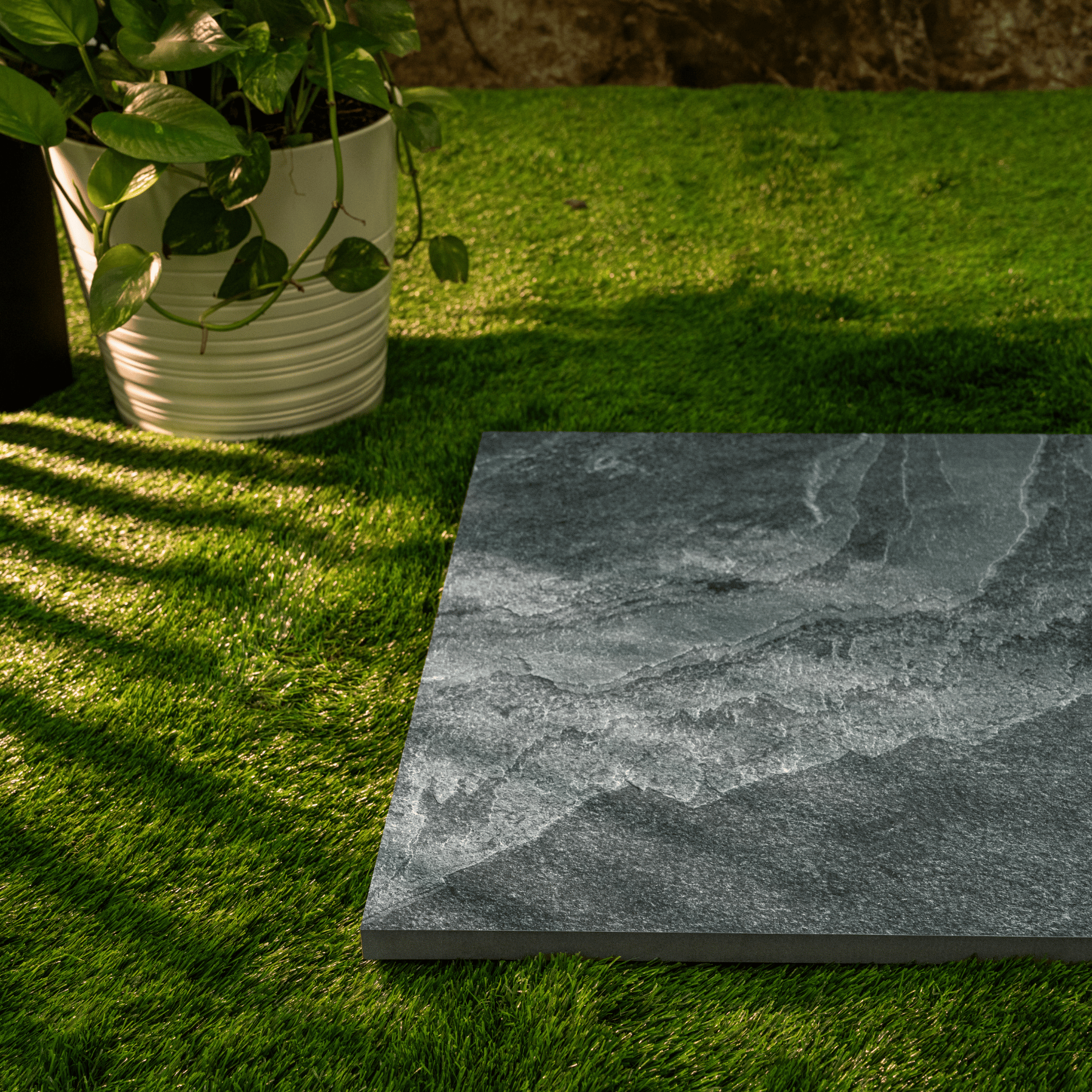 Urban Slate Concrete Grey porcelain tile 60x120cm 2mm thickness, concrete stone look design, durable porcelain tile for modern floors and walls.