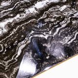 Vercel Black porcelain tile 60x120cm 9mm thickness, black marble look design, durable porcelain tile for modern luxury floors and walls.