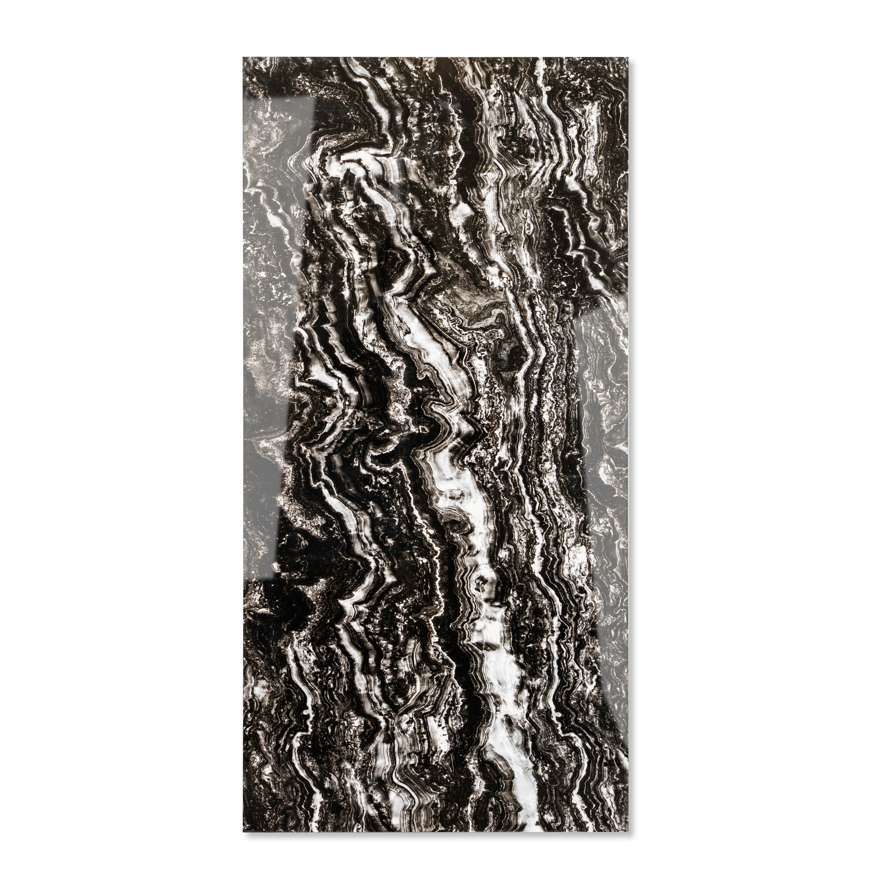Vercel Black porcelain tile 60x120cm 9mm thickness, black marble look design, durable porcelain tile for modern luxury floors and walls.