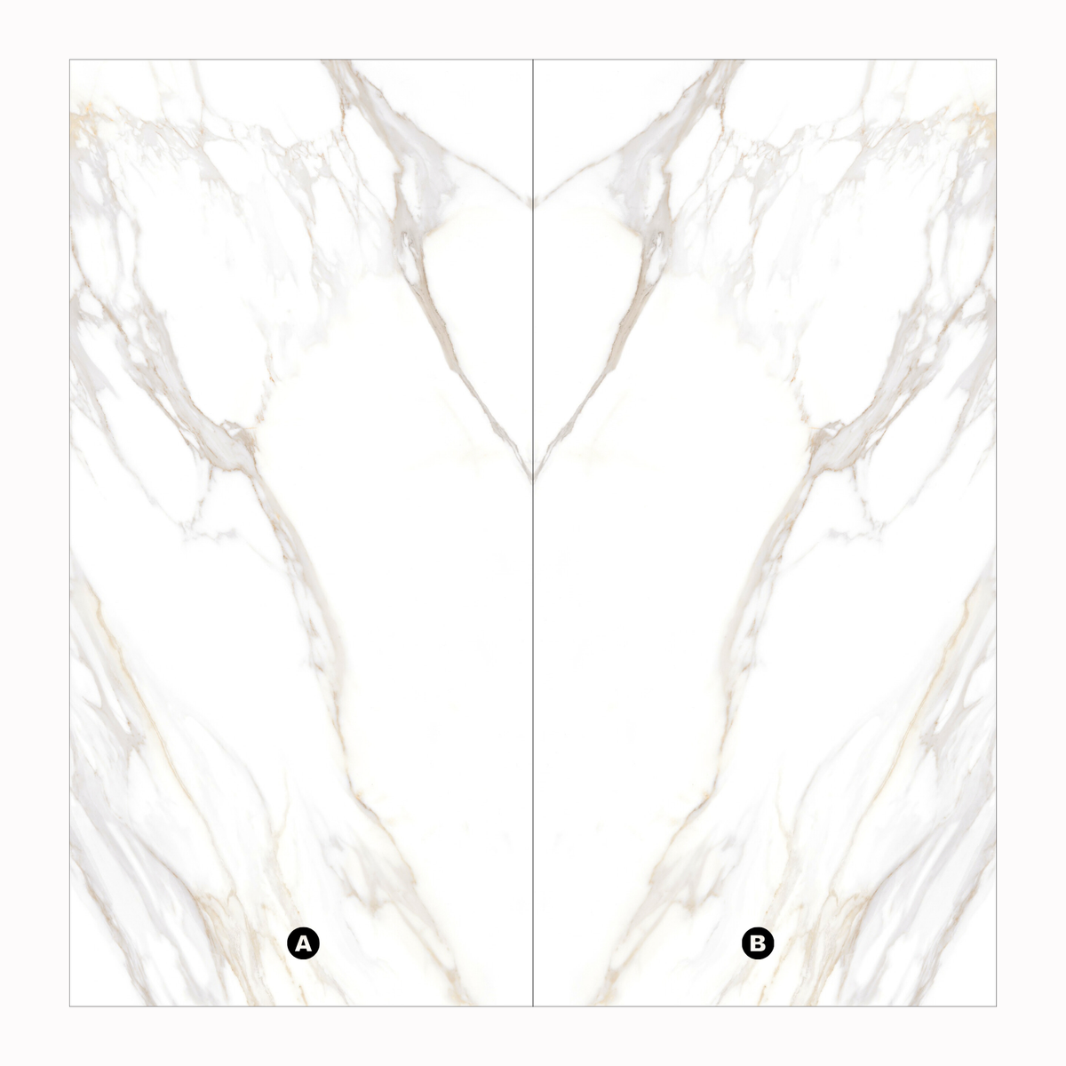 Aurora Statuario 160x320cm Book-Match Glossy Porcelain Slab