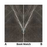 Marquin Grey 120x240cm 09mm – Book-Match Glossy Tile