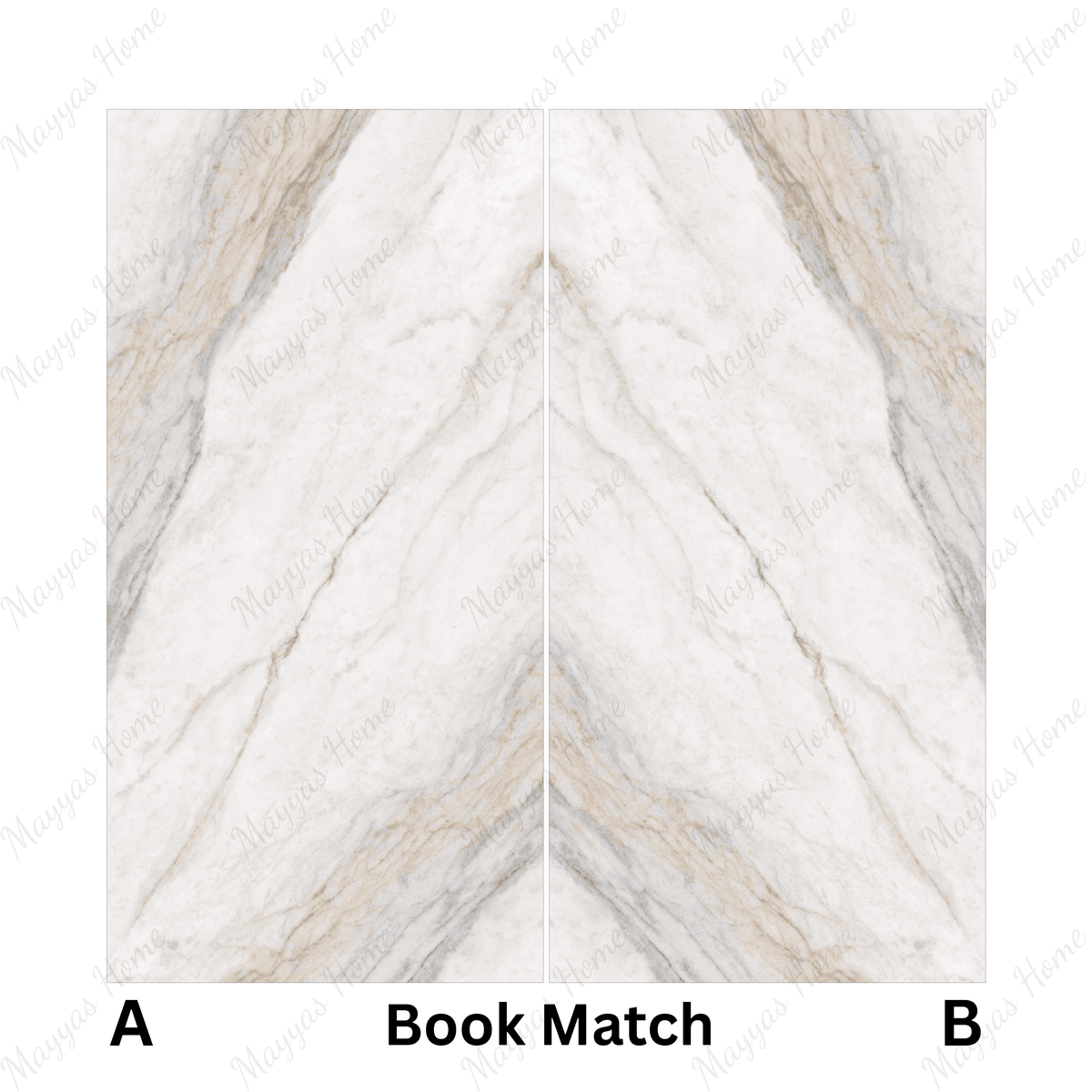 Placia Bianco 120x240cm 09mm – Book-Match Glossy Tile