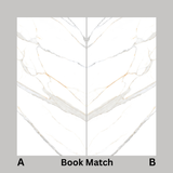 Gronza White 120x240cm 09mm – Book-Match Glossy Tile